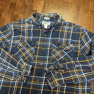 Duluth Trading Shirt Men XL Flannel Plaid Button Untucked Outdoor Heavy‎ Thick